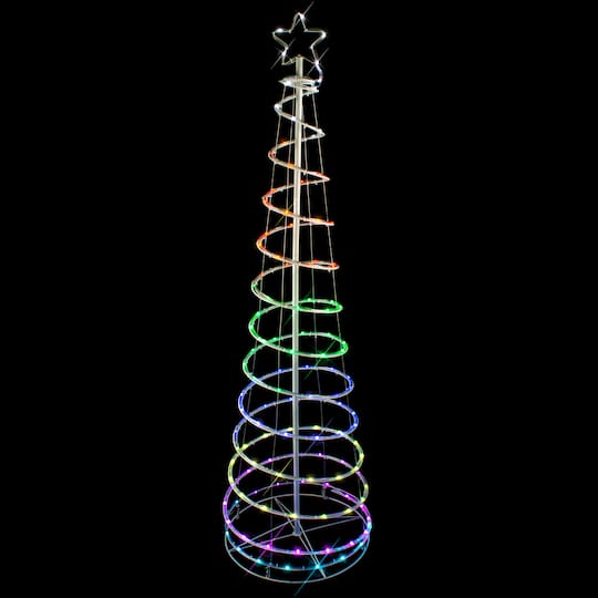 6ft. Outdoor Spiral Artificial Christmas Tree, Color Changing LED Lights